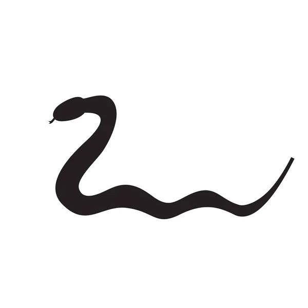 Serpent simple symbole noir sur le blanc — Image vectorielle