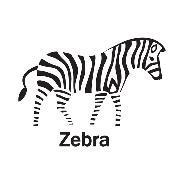 Zebra eller häst siluett på vit text — Stock vektor