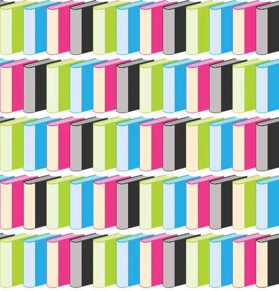 Bookcase pattern with pink books — Stock Vector