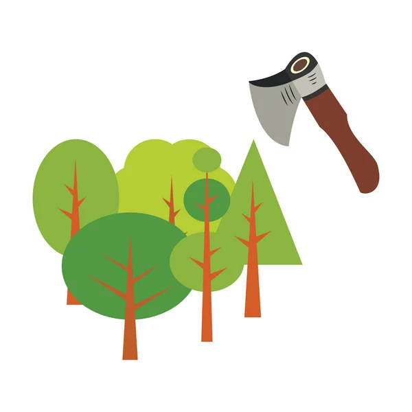 斧の木がシンボル — ストックベクタ