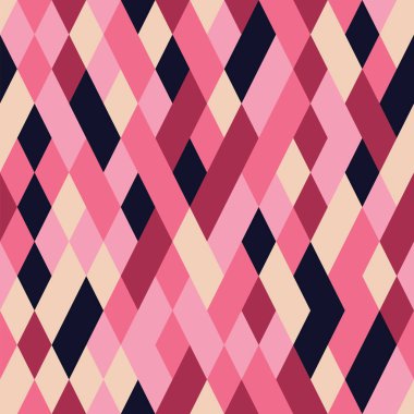Soyut geometrik elmas desenli pembe küçük