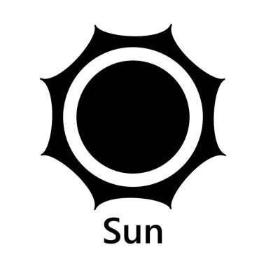 Güneş sembolü taç tüm siyah metni Döndür