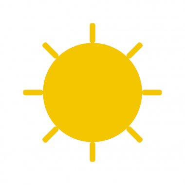 Güneş sembolü düz sarı