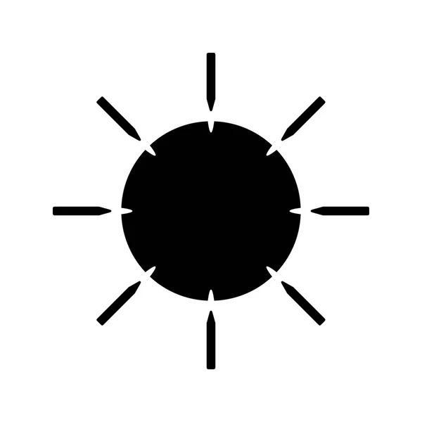 Sonnensymbol Loch gerade ganz schwarz — Stockvektor