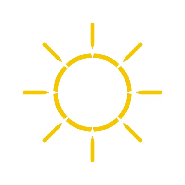 Symbole solaire trou droit jaune — Image vectorielle