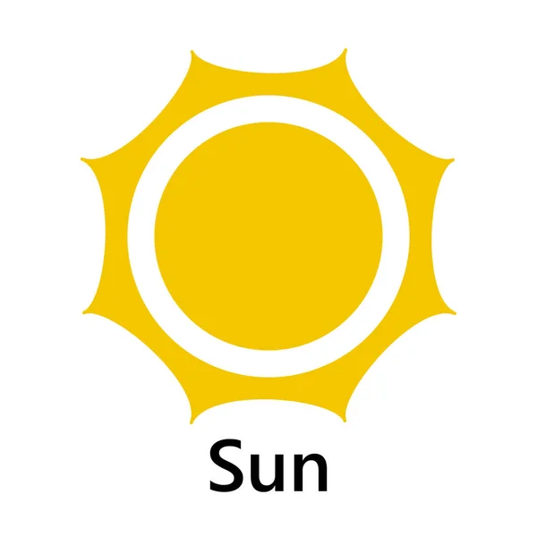 Sonne Symbol drehen Krone gesamten gelben Text — Stockvektor