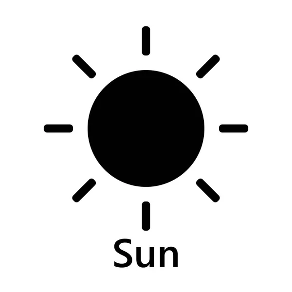 太陽記号まっすぐ全体黒のテキスト — ストックベクタ