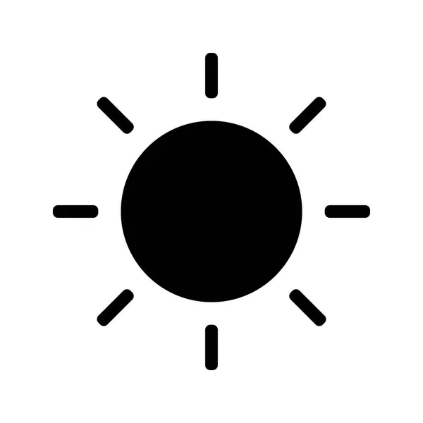 Sol símbolo recto negro entero — Vector de stock