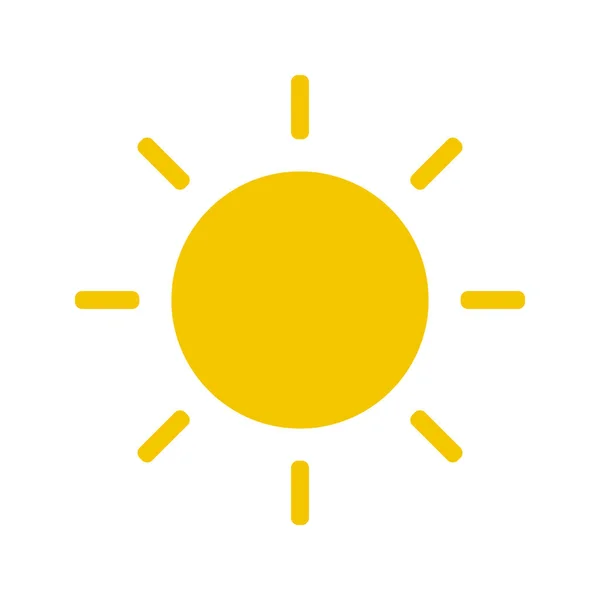 Symbole solaire droit jaune entier — Image vectorielle