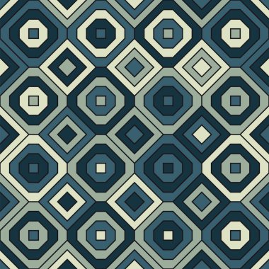 Rhombus soyut sorunsuz doku desen kontur hafif koyu mavi