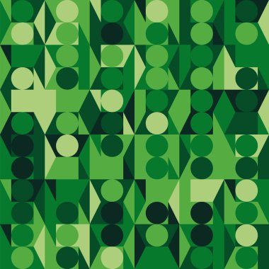Daire ve trapez rasgele arka plan deseni yeşil
