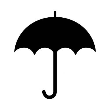 Beyaz arka plan siluet şemsiye sembolü