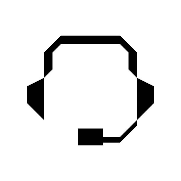 Icono del centro de llamadas en el píxel de fondo blanco — Vector de stock