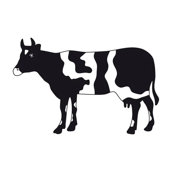 スポットと白い背景シンボル牛アイコン — ストックベクタ