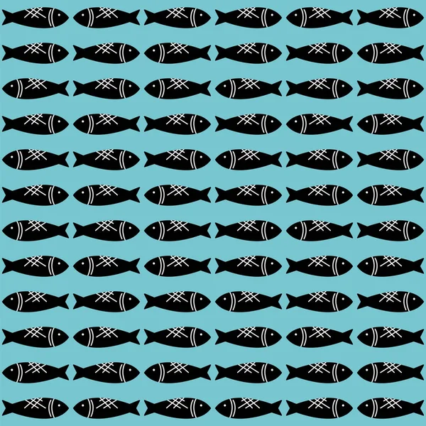 Symbol ryby na bílé pozadí, černý vzor — Stockový vektor