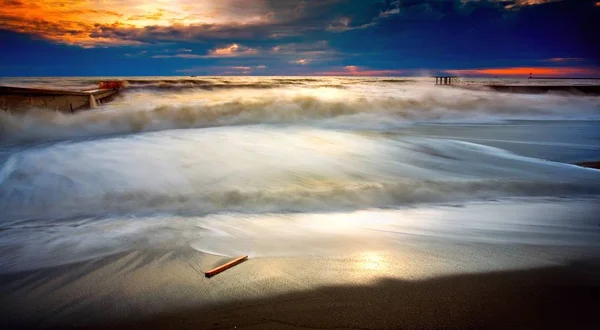 Tempestade marítima Sochi — Fotografia de Stock