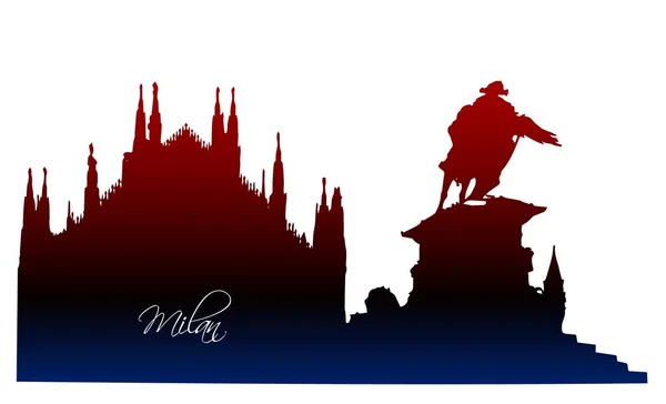 Milano Katedrali'ne Vittorio Emanuele II heykeli ile