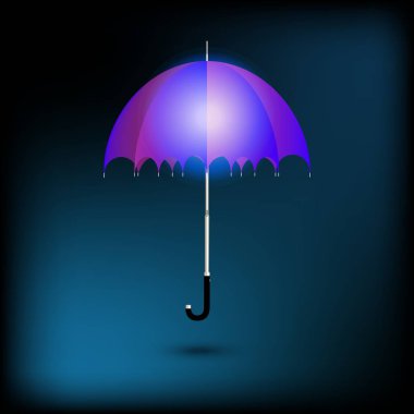 yağmur ışık altında mavi şemsiye açmak
