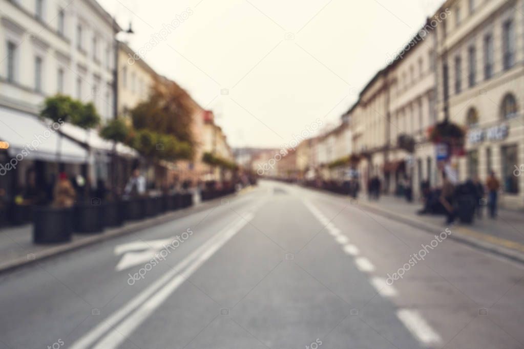 Blurred street in the old city