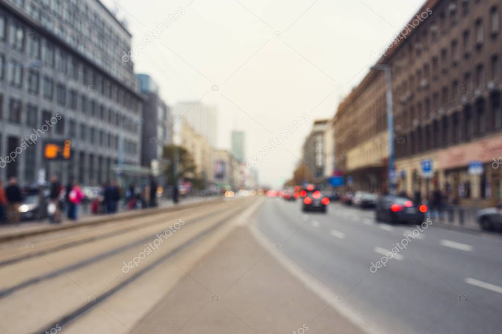 Blurred road city scene