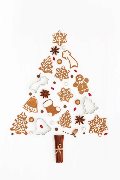 Zencefilli kurabiyeden yapılmış Noel ağacı
