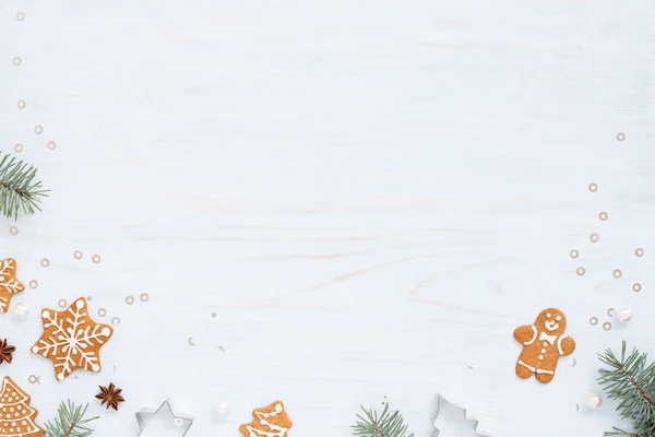 Noel arka plan ile ev yapımı gingerbreads
