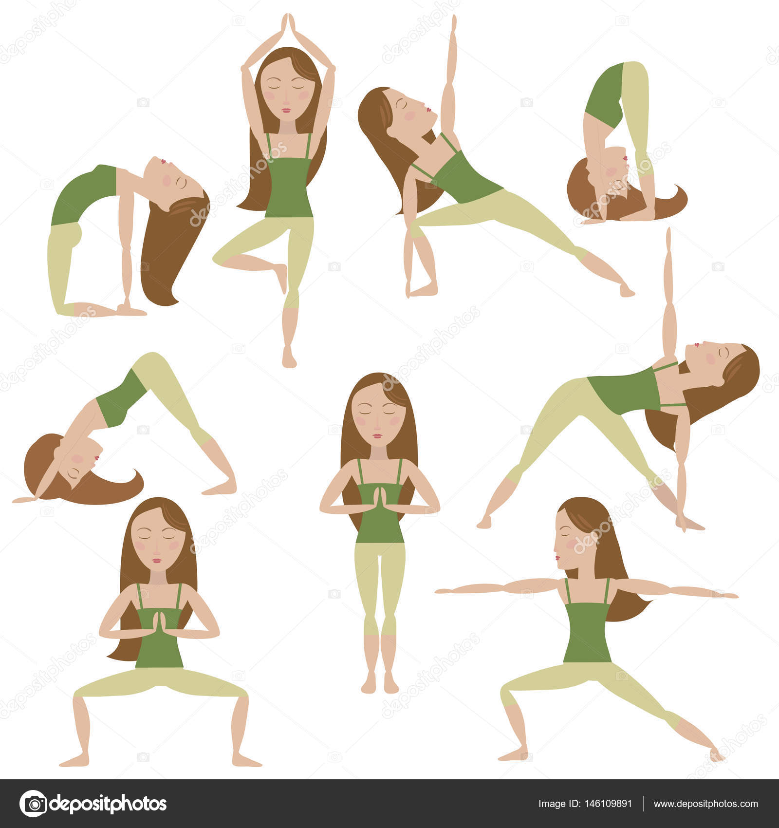 Cartoon Yoga Poses Stock Vector Image by ©masha2003 #146109891