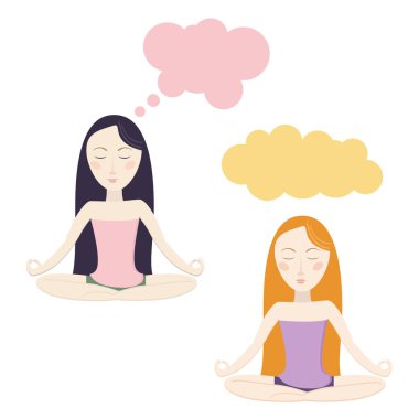 Çizgi film kız meditasyon