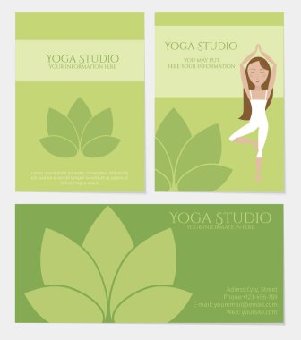 Yoga sınıfları kartvizit seti