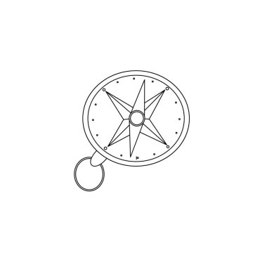 COMPAS Gezgin uzun yürüyüşe çıkan kimse yönlendirme anahat sayfa boyama için