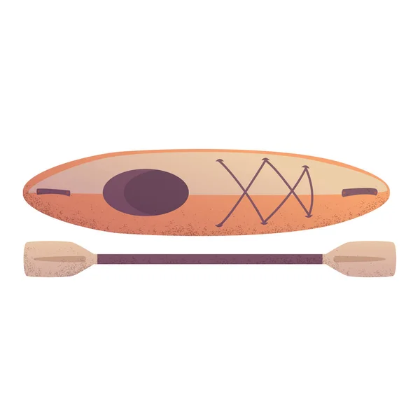 Kayak boat with paddle cartoon vector illustration