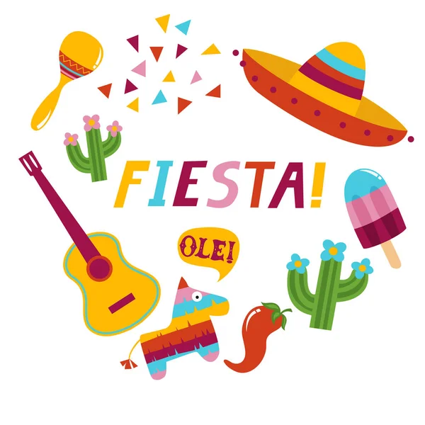 Fiesta banner nápis design — Stockový vektor