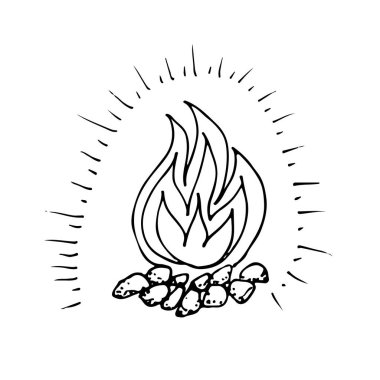 Kamping set vektör çizim doodle
