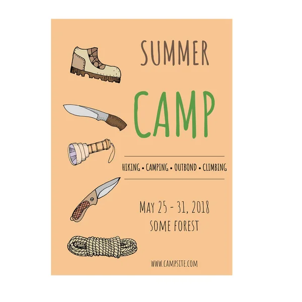 Summer camp flyer template — Stock Vector