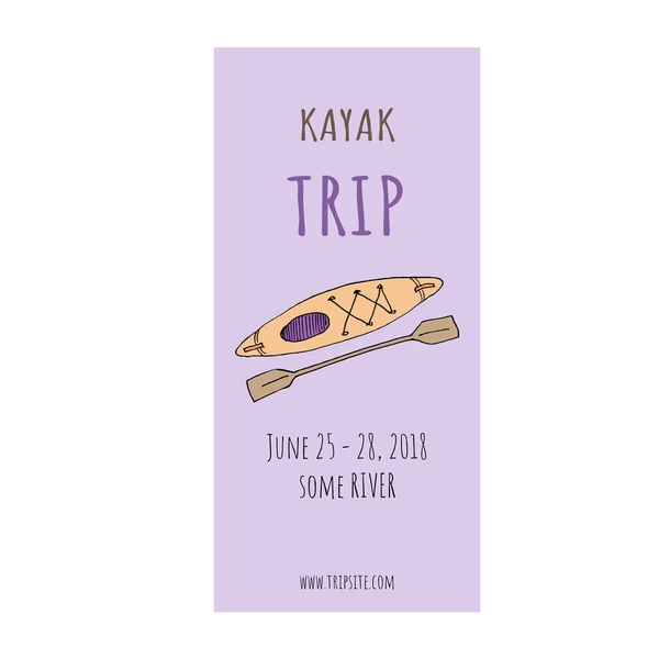 Kayak trip flyer template — Stock Vector
