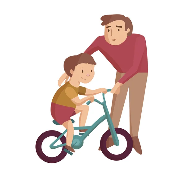 Papa avec fils dessin animé illustration — Image vectorielle