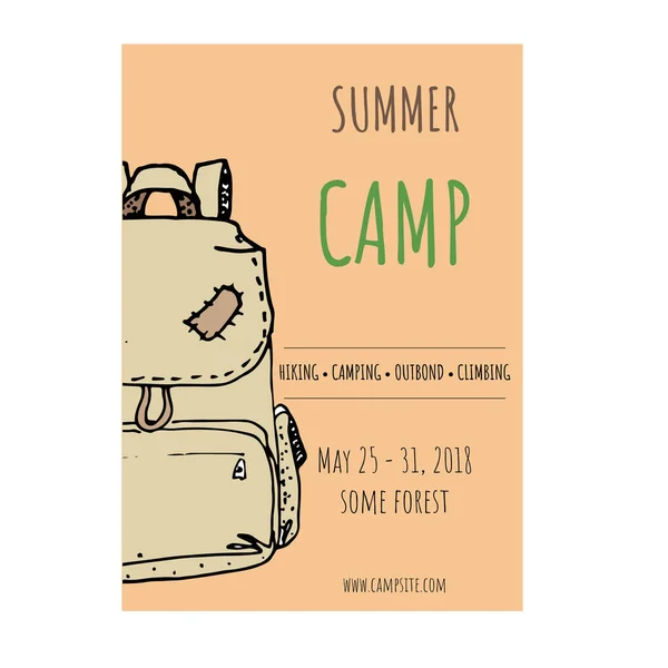 Modelo de panfleto acampamento de verão — Vetor de Stock