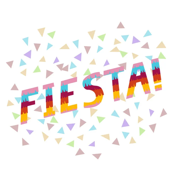 Fiesta Exclamation Cartoon Flat Illustration Mexican Stile Colored Colorful Paper — Stock Vector