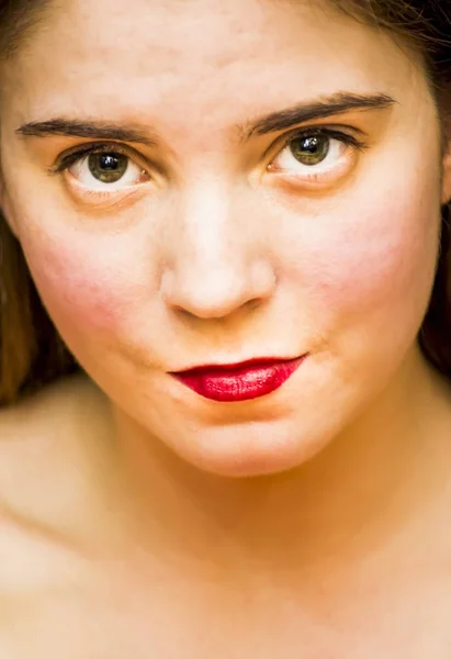 Portrait of a beautiful woman on black background — Stock Photo, Image