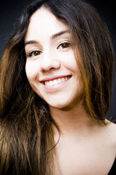 Beauty Woman Portrait over Black Background — Stock Photo, Image