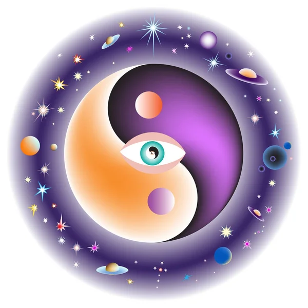 Eye in the center of the universe. — Stock Vector