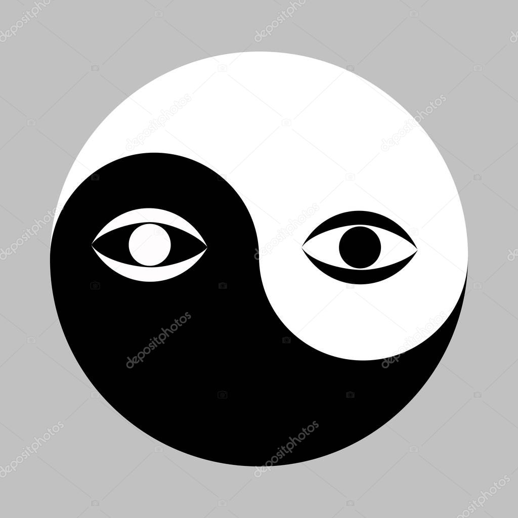 Yin Yang symbol and eye.