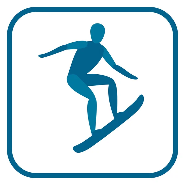 Snowboarding sportovec znak. — Stockový vektor