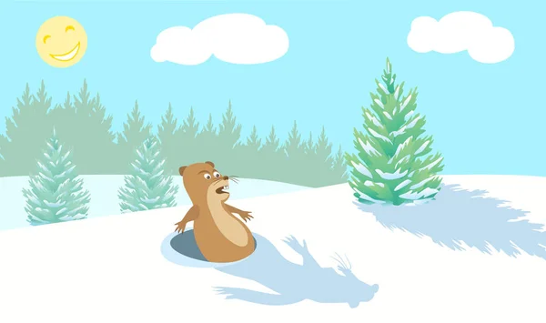 Marmotte drôle peur . — Image vectorielle