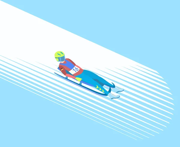 冬季运动雪橇. — 图库矢量图片