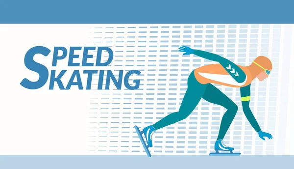 Winter sport - Speed skating. — Stock Vector