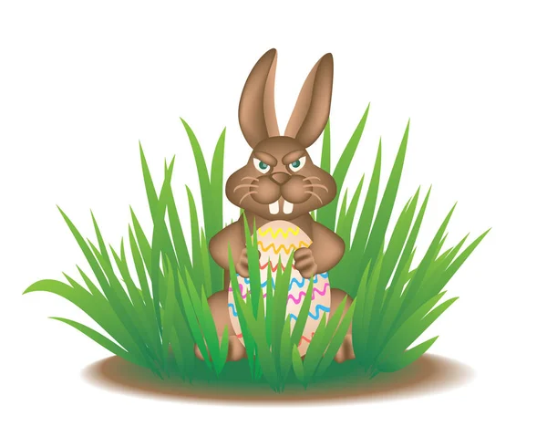 Oblíbené Velikonoční zajíček v trávě. — Stockový vektor