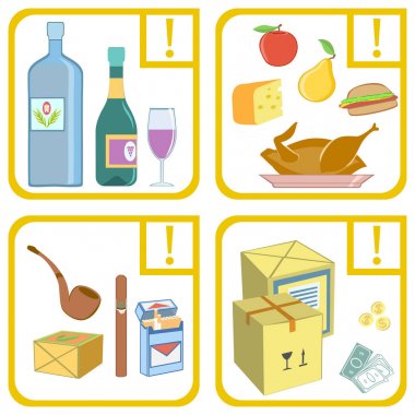 Gümrük kısıtlama Icon set.