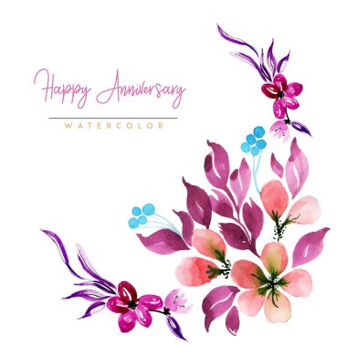 Suluboya Çiçek Mutlu Yıllar Arkaplanı