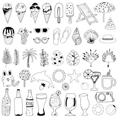 El Çizimi Yaz Elementleri Koleksiyonu